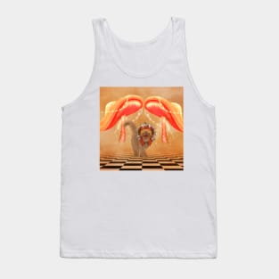 Funny cat with indian headdress Tank Top